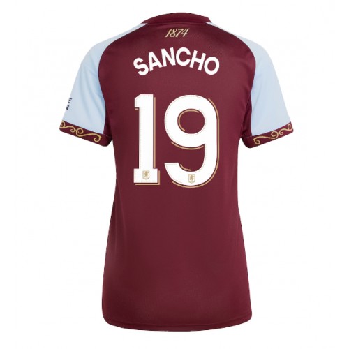 Stroje piłkarskie Aston Villa Jadon Sancho #19 Koszulka Podstawowej dla damskie 2025-26 Krótki Rękaw